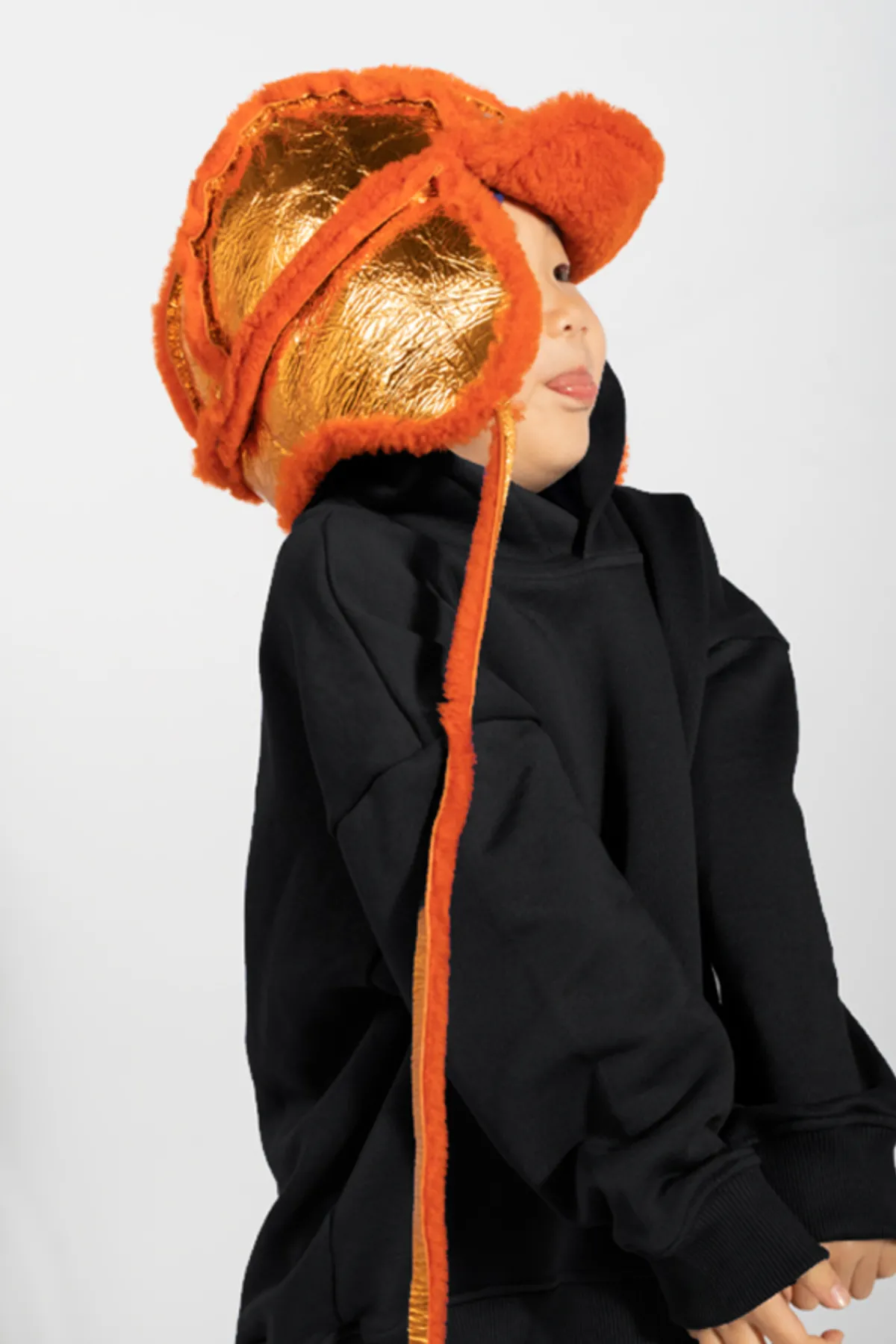 Kids Marques ' Almeida SHINY LEATHER EAR COVER HAT