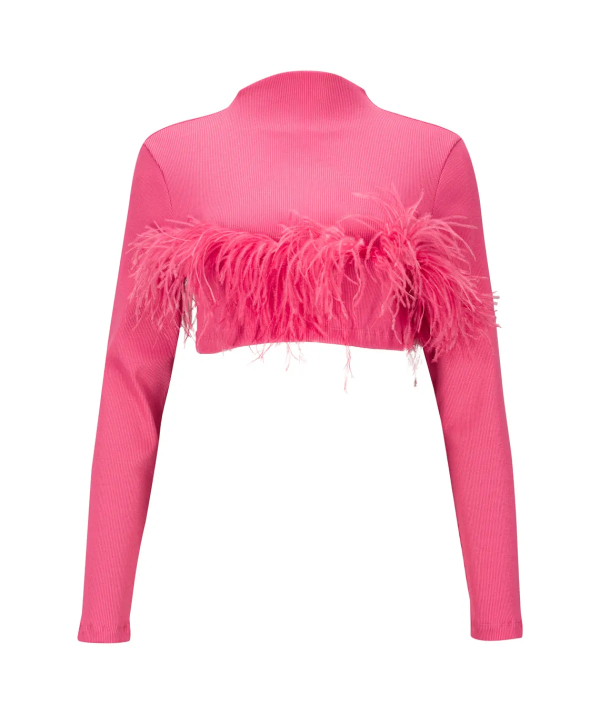 Women Marques ' Almeida PINK CROPPED FEATHER TOP