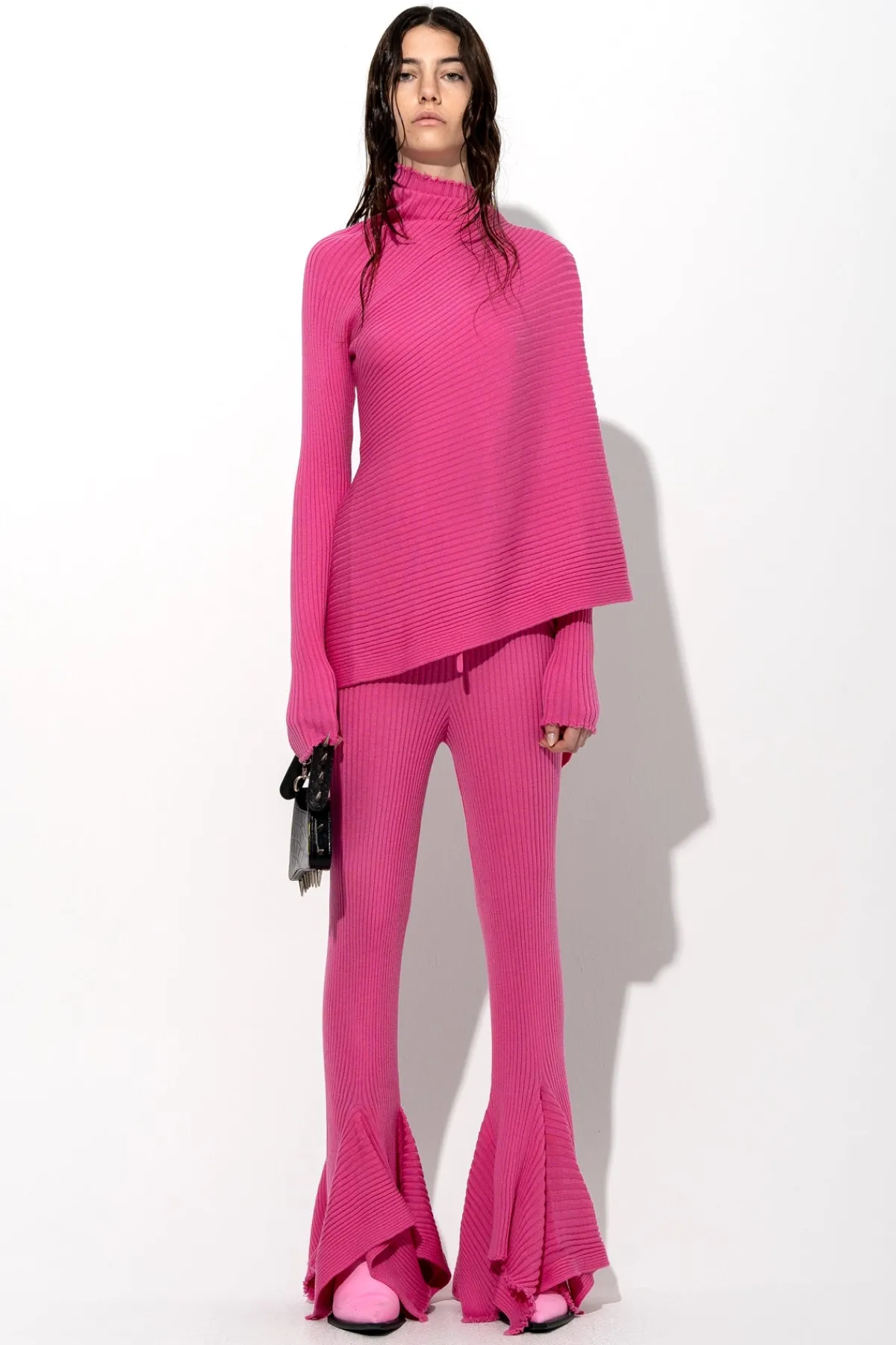 Women Marques ' Almeida PINK MERINO DRAPED JUMPER