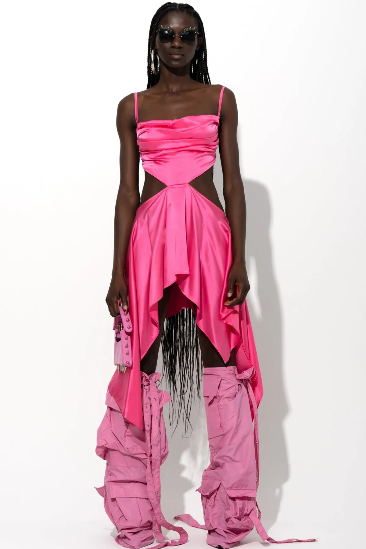 Women Marques ' Almeida PINK SILK CUT OUT DRESS WITH OPEN BACK