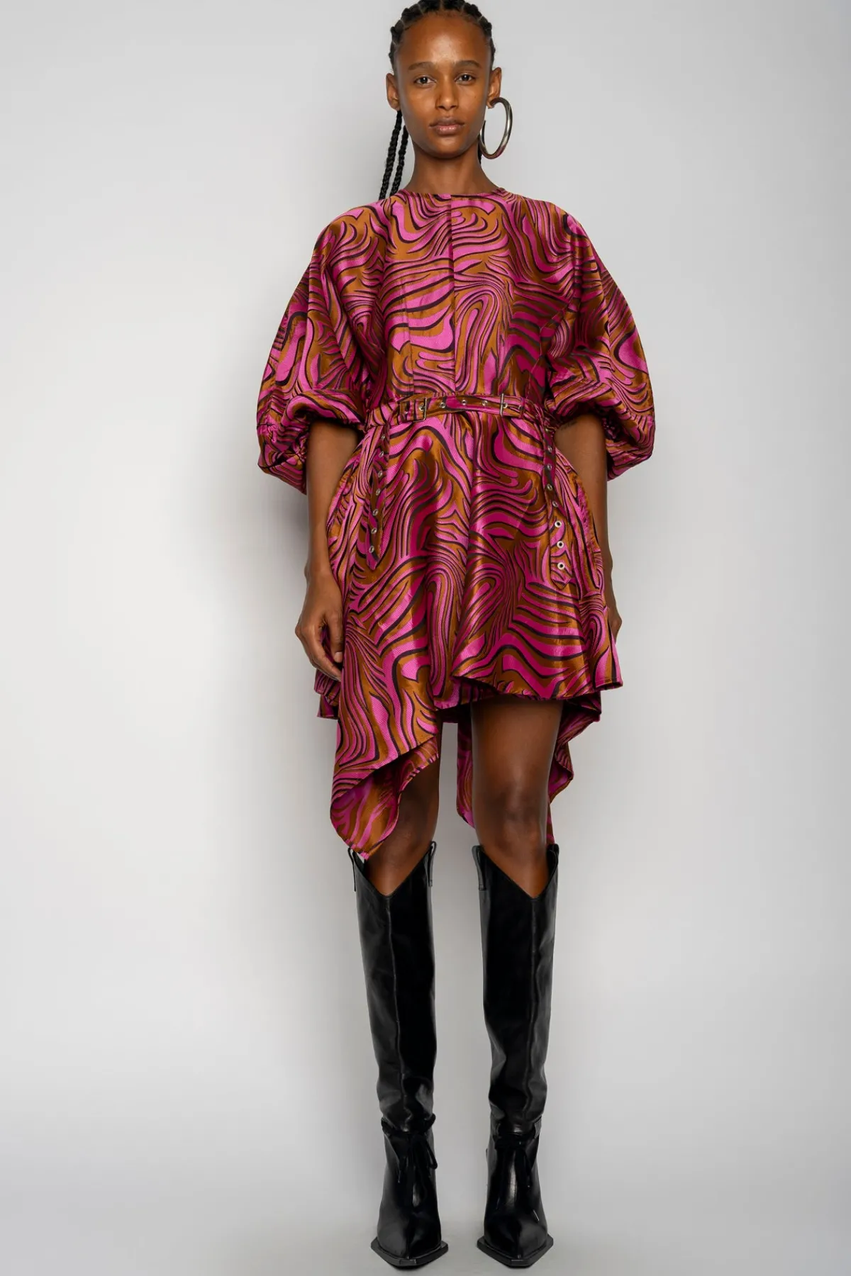 Women Marques ' Almeida ZEBRA BROCADE BALLOON SLEEVE DRESS