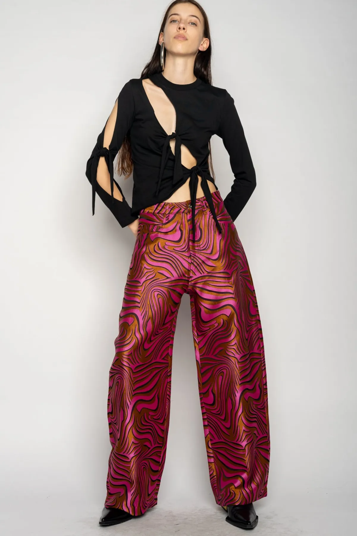 Women Marques ' Almeida ZEBRA BROCADE BOYFRIEND TROUSERS