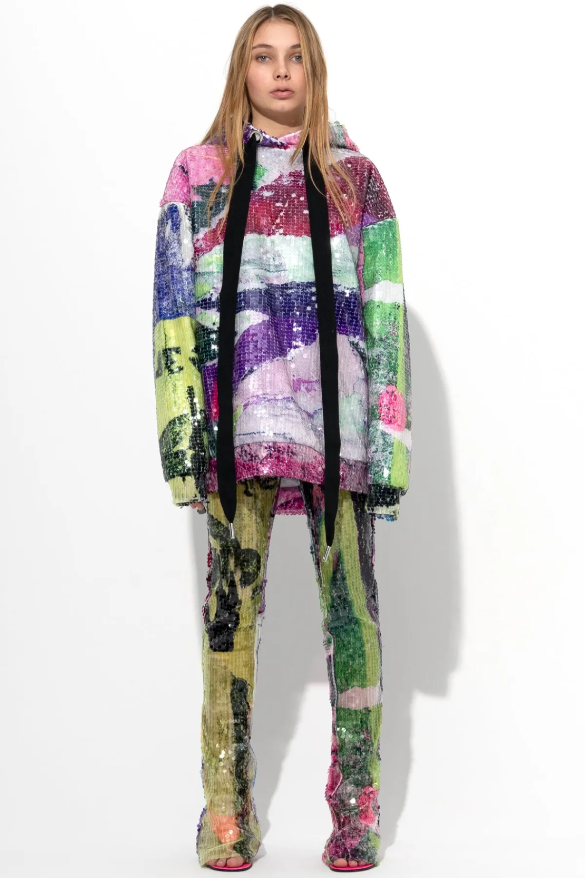 Women Marques ' Almeida PRINTED SEQUIN HOODIE