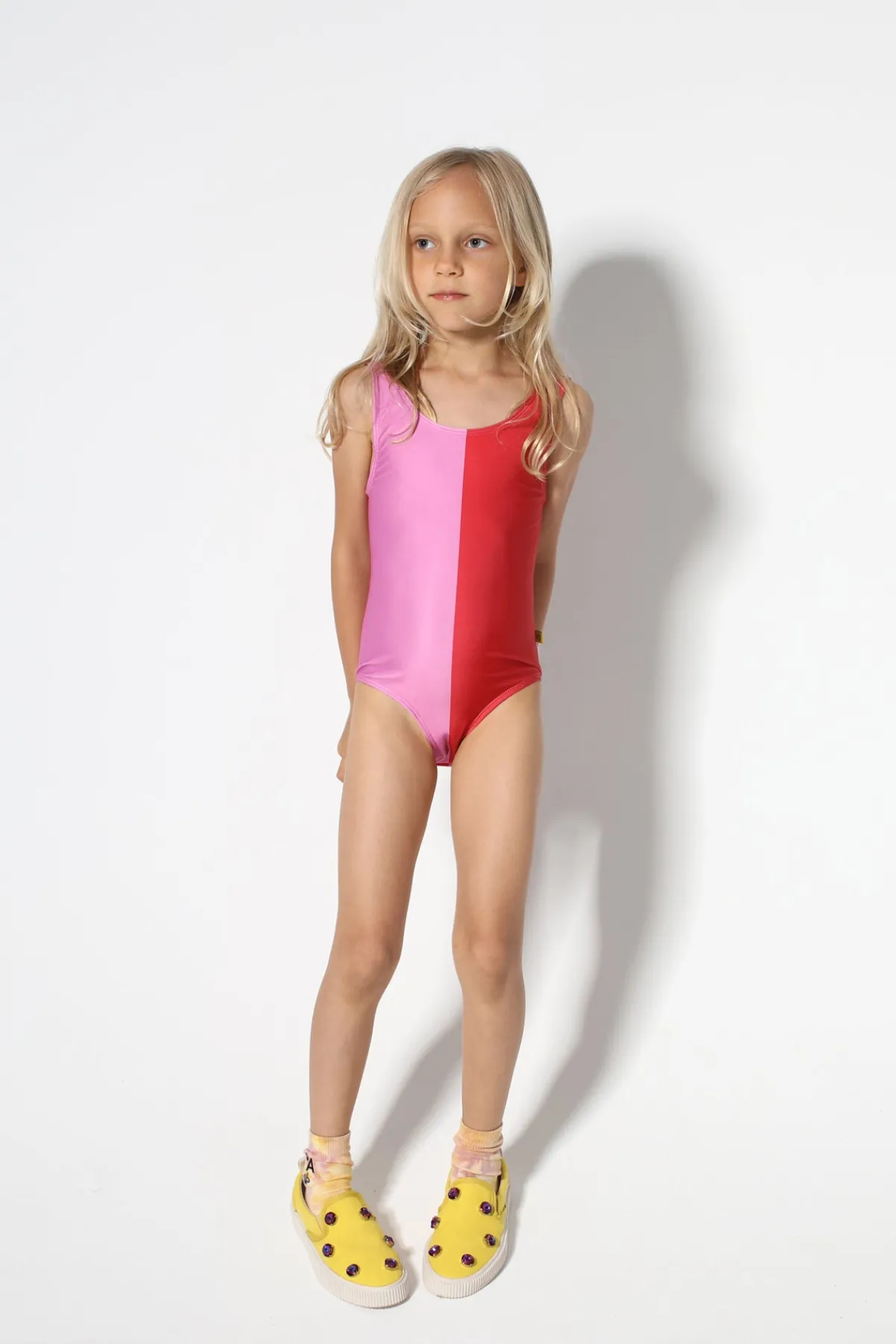 Kids Marques ' Almeida RED AND PINK SWIMSUIT