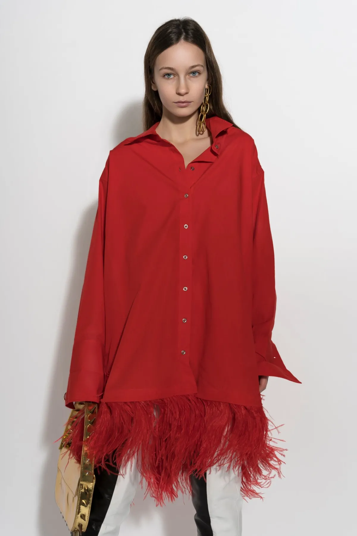 Women Marques ' Almeida FEATHER HEM SHIRT DRESS