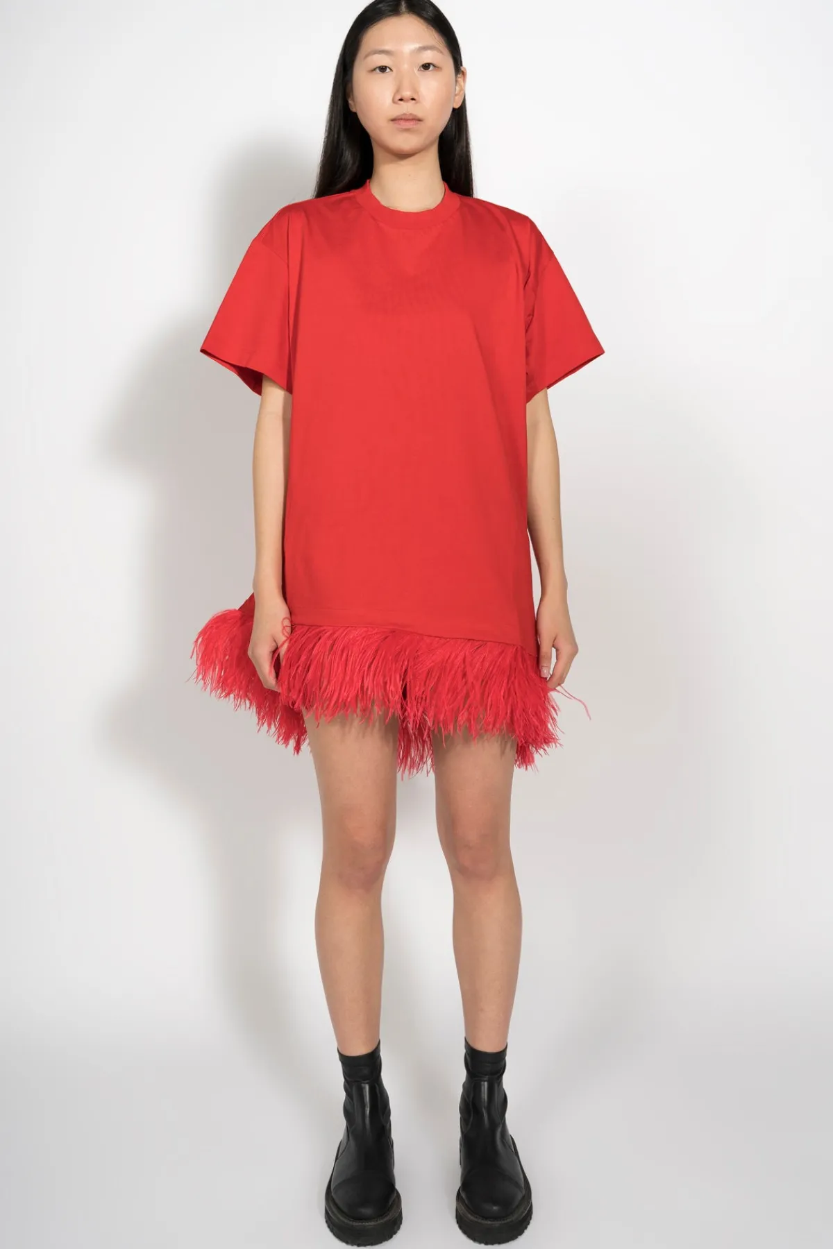 Women Marques ' Almeida FEATHER HEM T-SHIRT DRESS