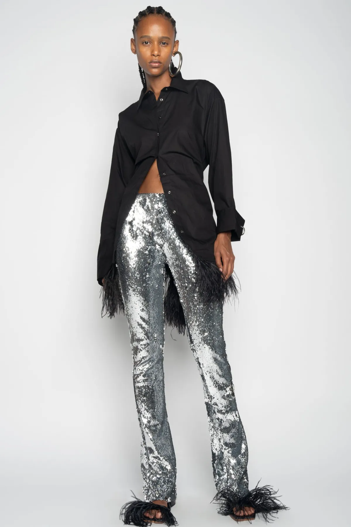 Women Marques ' Almeida SEQUINS BOOTCUT TROUSERS