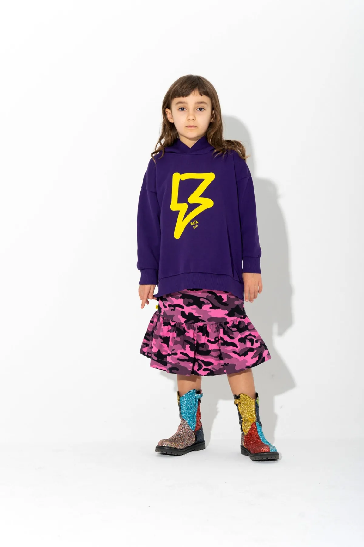 Kids Marques ' Almeida THUNDER PRINT HOODIE