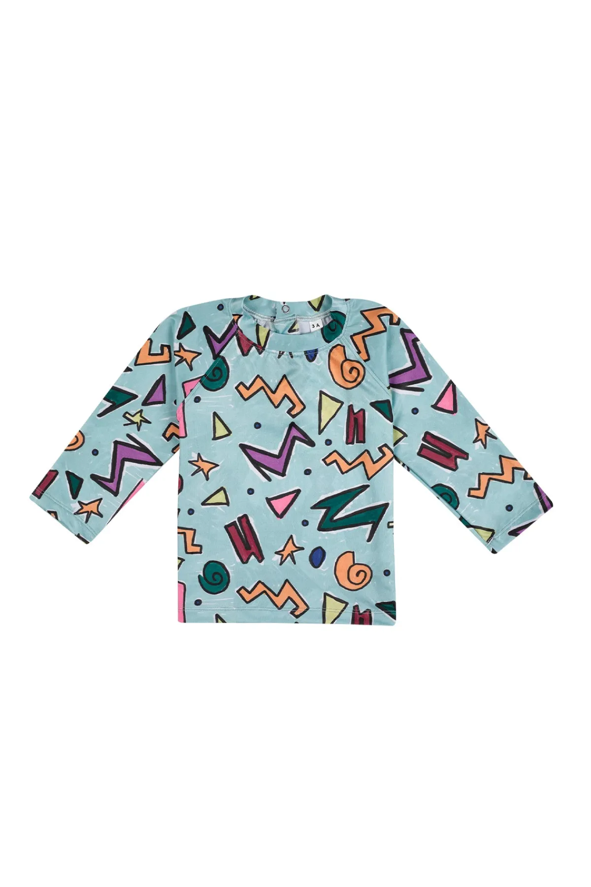 Kids Marques ' Almeida SQUIGGLE PRINT LONG SLEEVE SWIM TOP