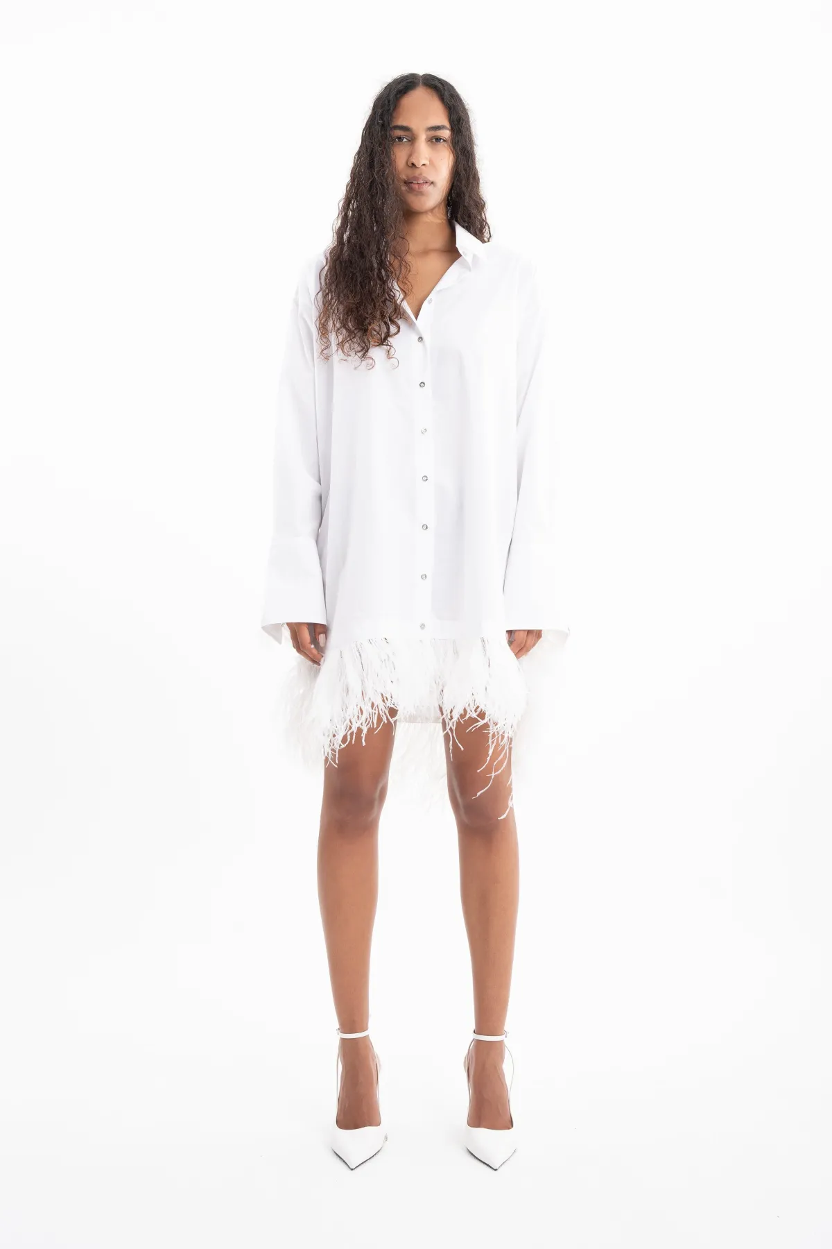 Women Marques ' Almeida FEATHER HEM SHIRT DRESS