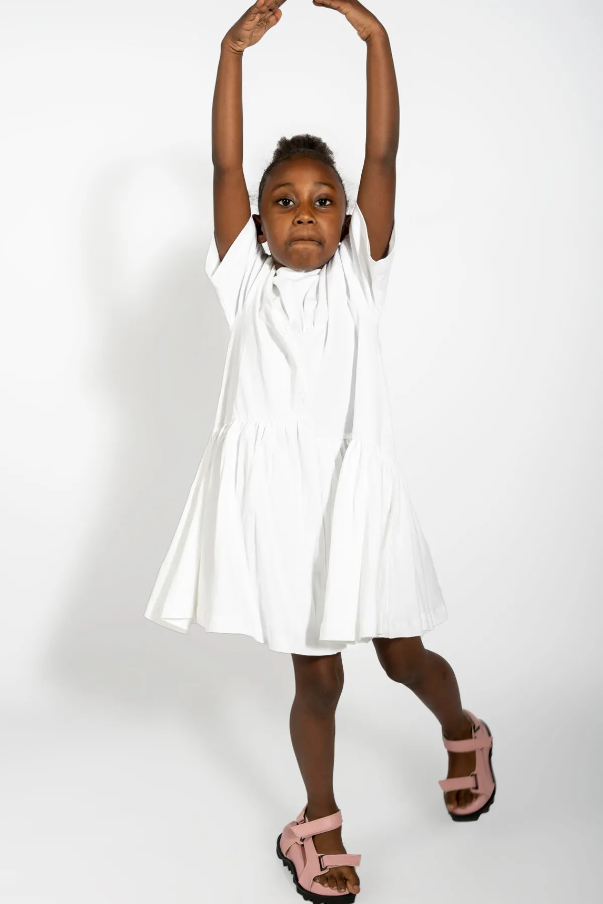 Kids Marques ' Almeida GATHERED JERSEY T-SHIRT DRESS