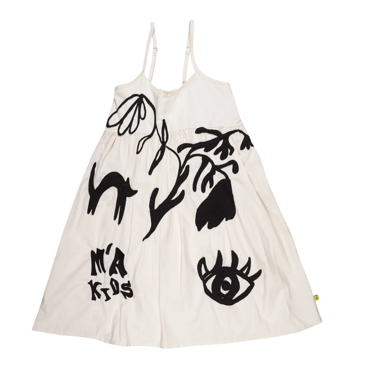 Kids Marques ' Almeida OVERSIZED SPAGHETTI DRESS WITH EMBROIDERY