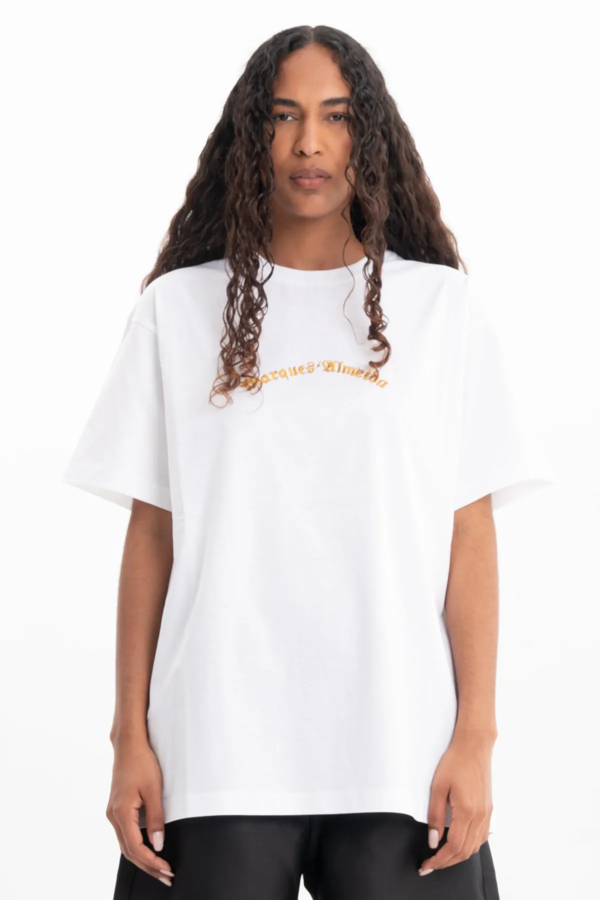 Women Marques ' Almeida OVERSIZED T-SHIRT WITH GOLD LOGO