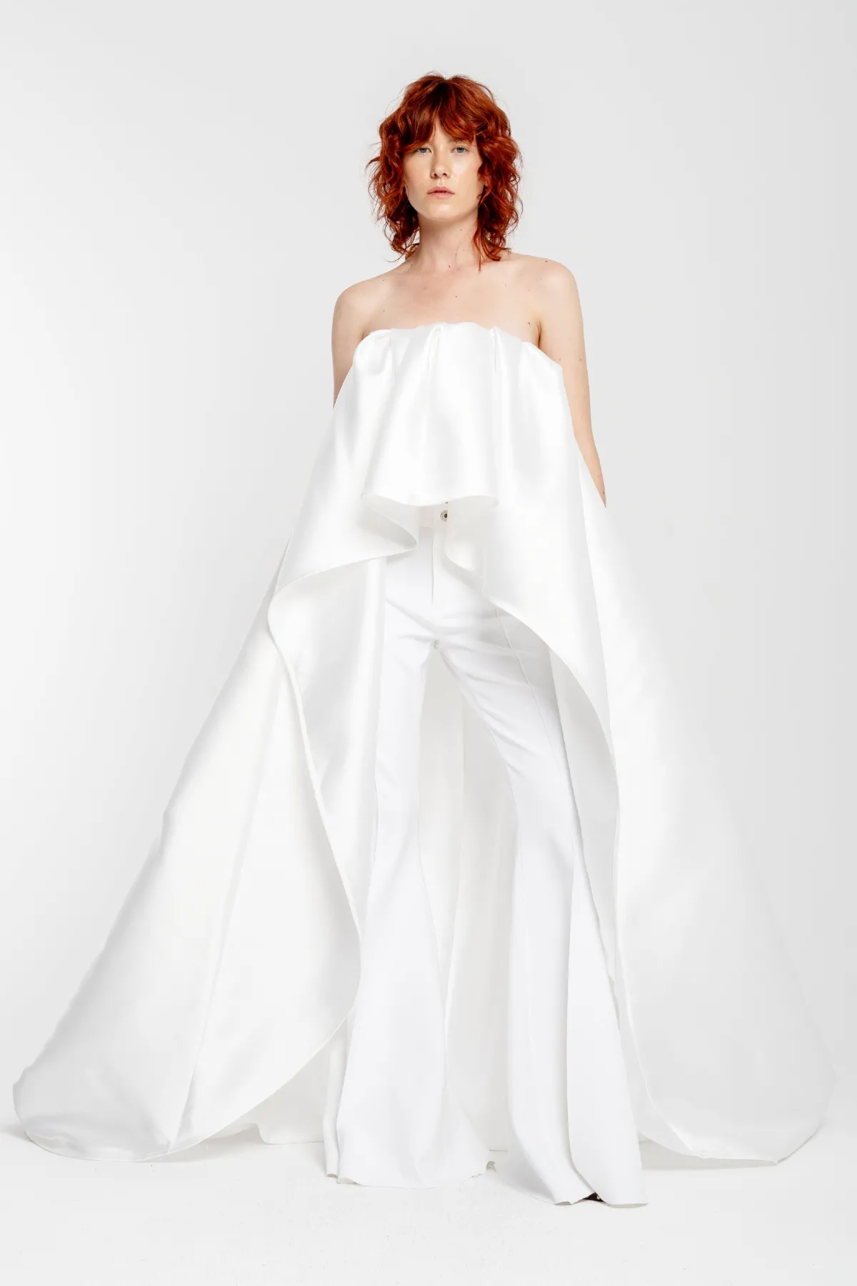 Marques ' Almeida PLEATED STRAPLESS TRAIN TOP