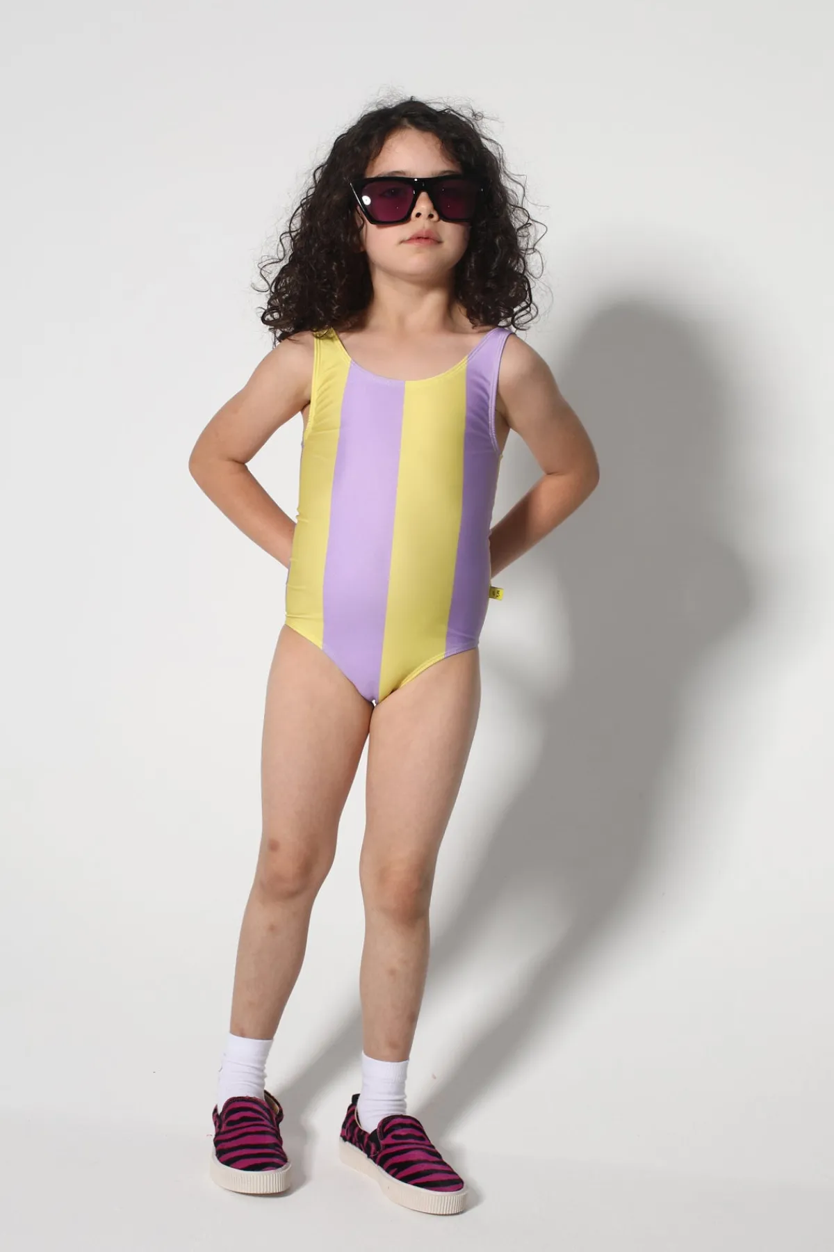 Kids Marques ' Almeida YELLOW AND LILAC SWIMSUIT