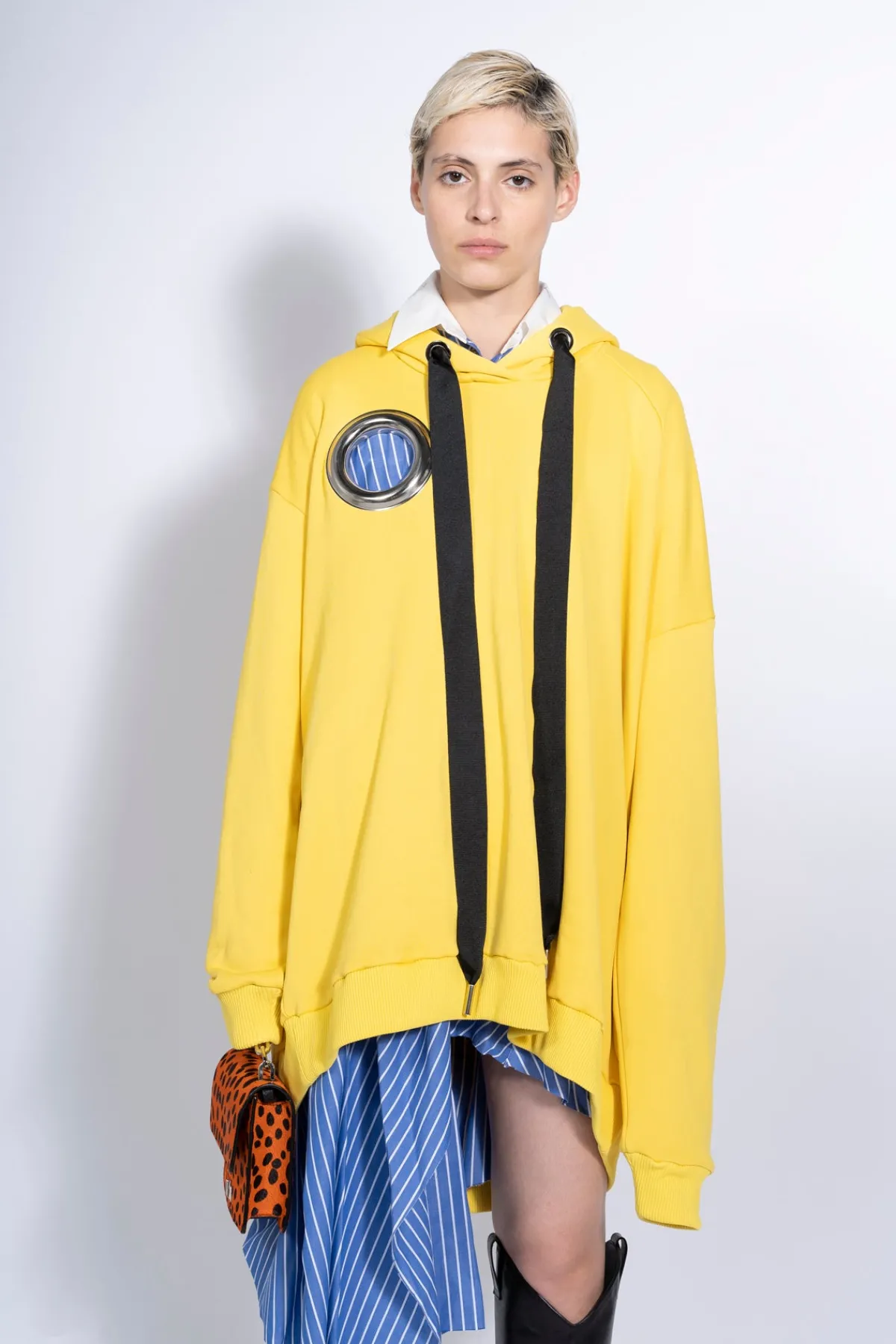 Women Marques ' Almeida ASYMMETRIC HOODIE WITH BIG EYELET